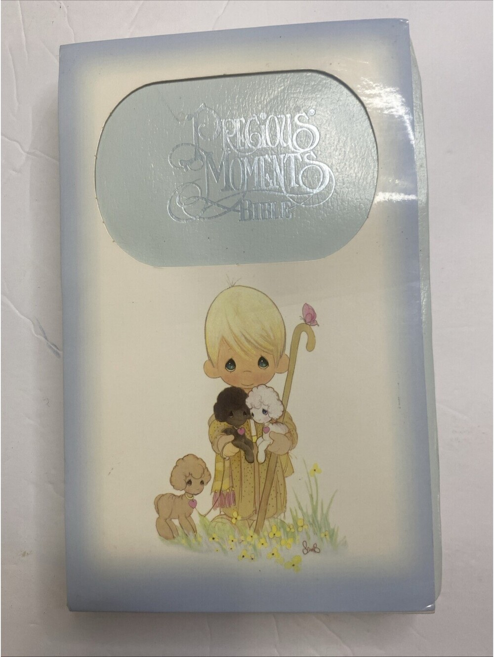 Precious Moments Bible NKJV Thomas Nelson Blue Leatherflex Keepsake Edition New